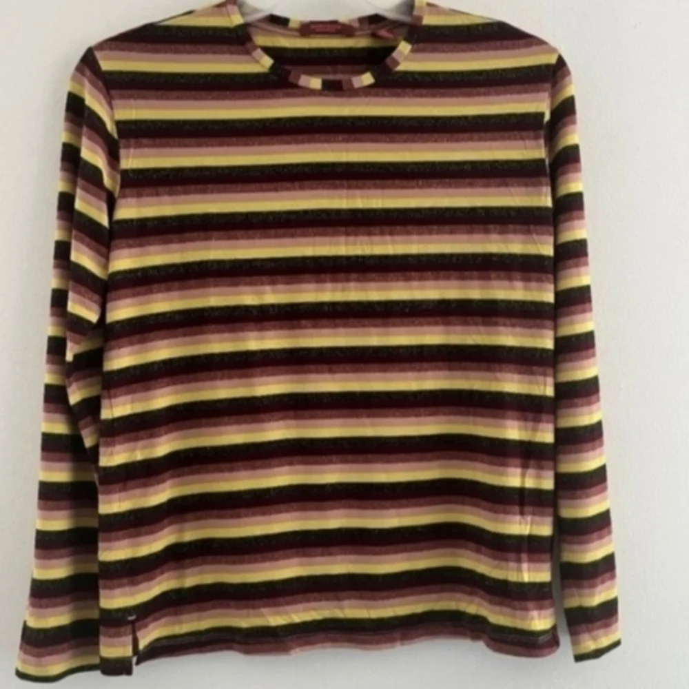 Scotch & Soda R’belle Metallic Striped Long Sleeve Top Size 14 (M) Crew Neck